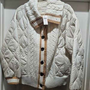 Avec Les Filles Cream Quilted Jacket